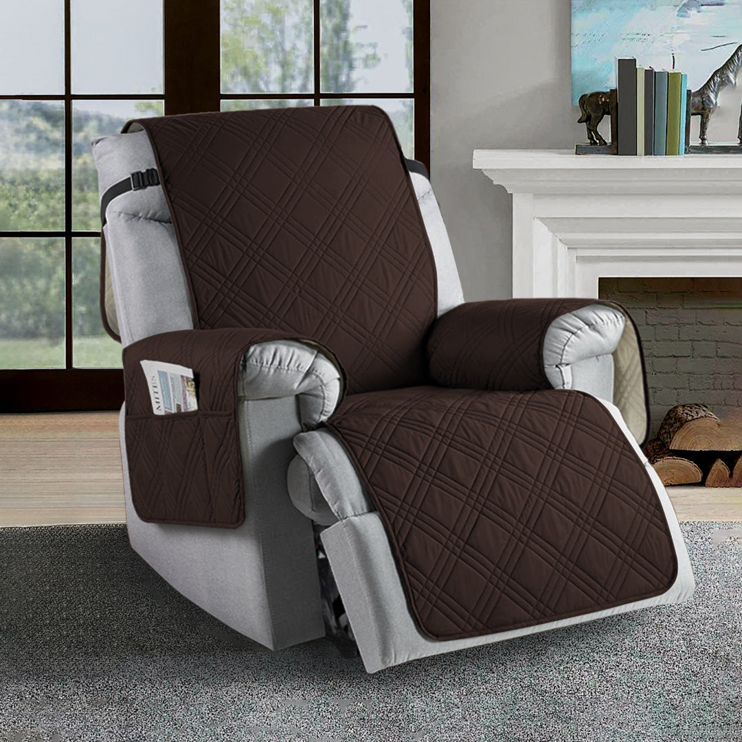 Stylish universal recliner slipcover enhancing living room decor, durable and easy to fit on furniture.