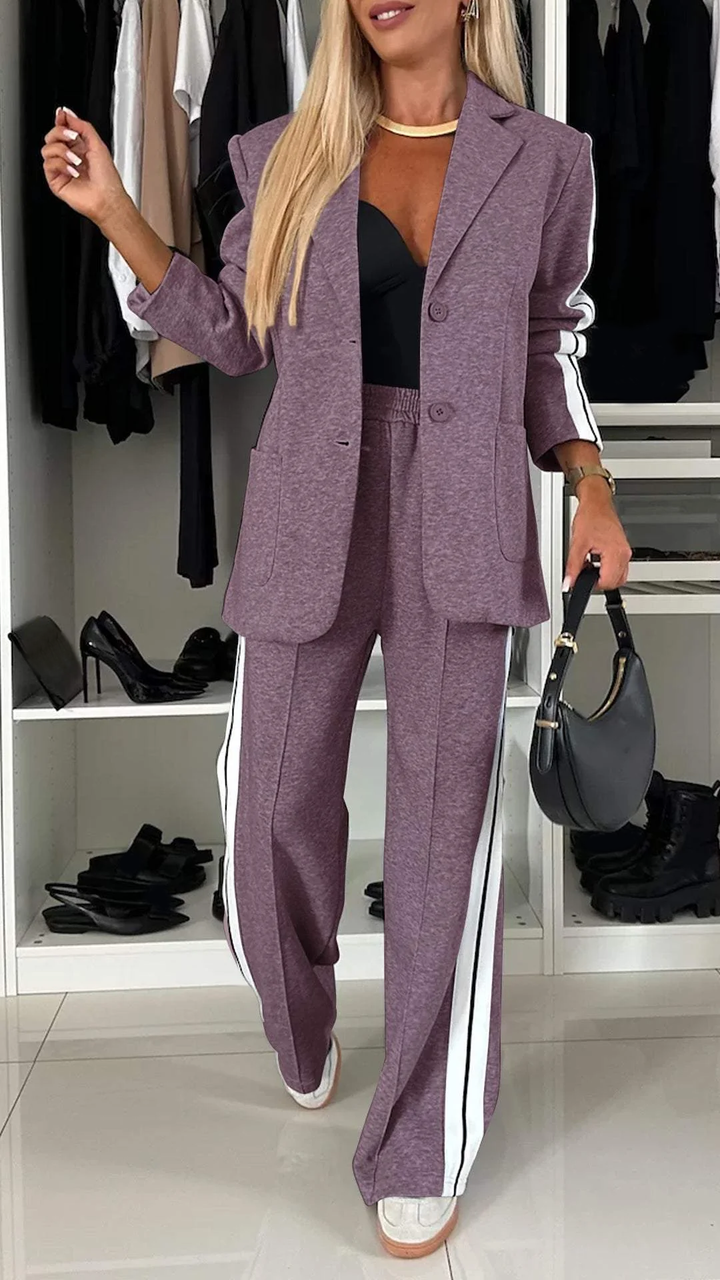 Modern style two-piece suit for women from Urban Luxe, featuring a relaxed fit.