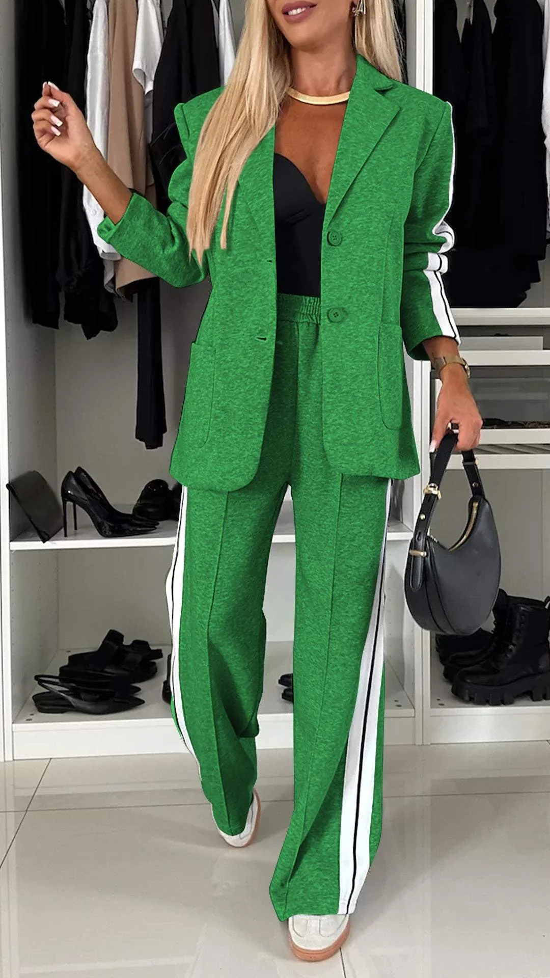Casual yet chic women's outfit: Urban Luxe sporty suit set for trendy fashion.