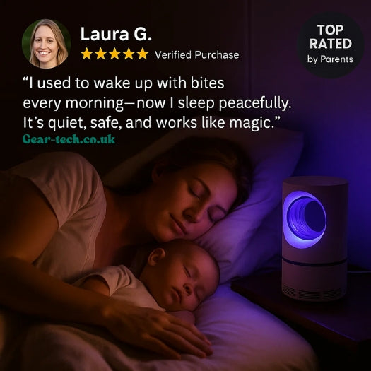 Compact UV fly trap & mosquito killer lamp. Ideal insect catcher for indoor/outdoor home garden pest control.