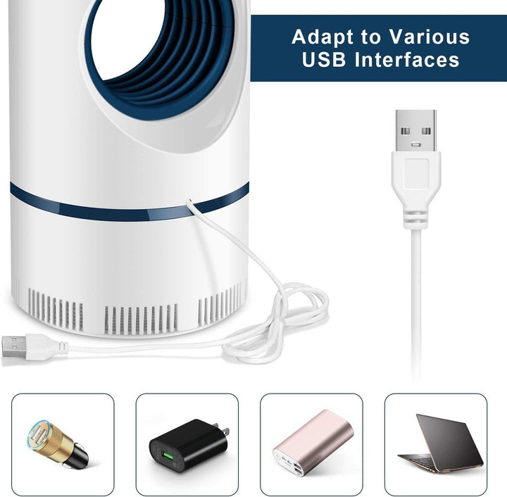 Modern design UV light mosquito & fly trap. Easy setup, effective chemical-free indoor outdoor bug zapper.