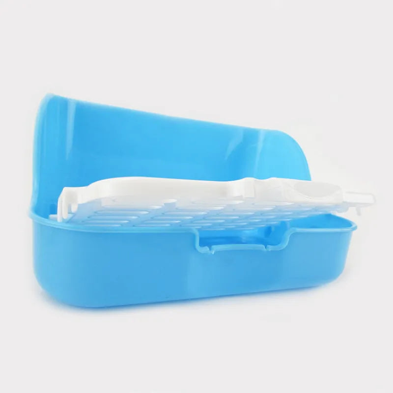 Home essential: Durable, easy-clean cat litter tray featuring an odor-control system & ventilation for pet care.