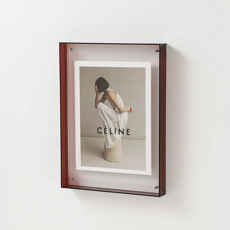 Acrylic wall art frame, deep blue hue, ideal for vibrant photography