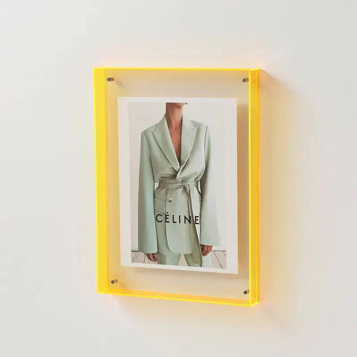 Contemporary colored frame, soft peach acrylic for subtle home decor