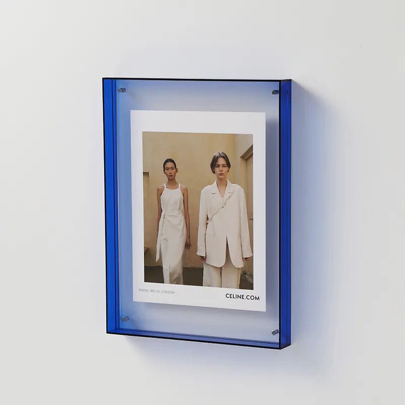 Home decor acrylic picture holder, glossy purple finish, modern design