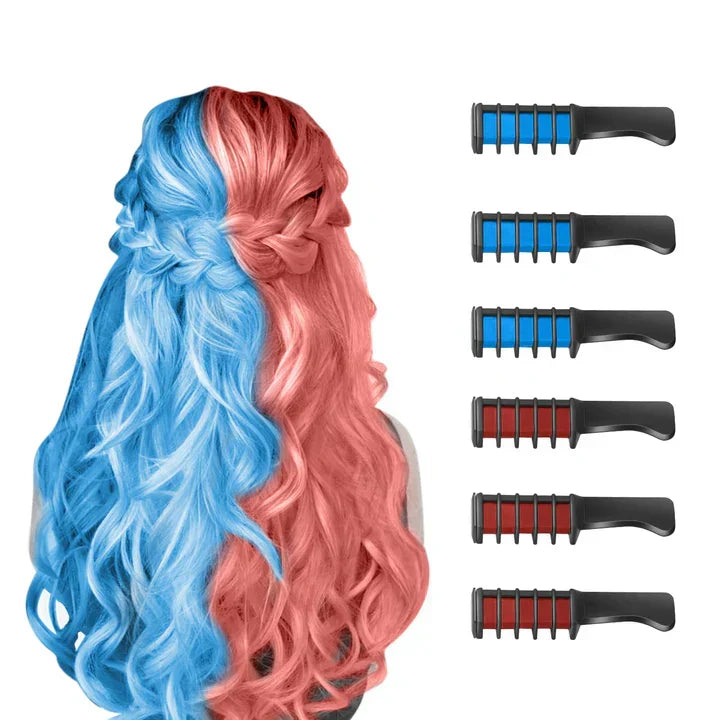 Vibrant temporary hair chalk sticks, perfect for party, festival, or colorful hair fun.