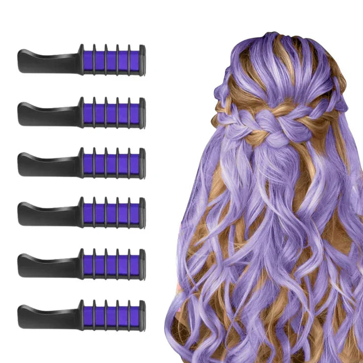 Packaging display of non-toxic, washable temporary hair chalk sticks for vibrant, colorful hair fun.