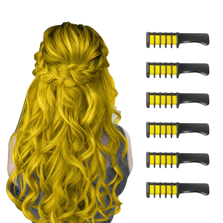 Assorted temporary hair chalk sticks, offering washable, non-toxic color for all hair types.