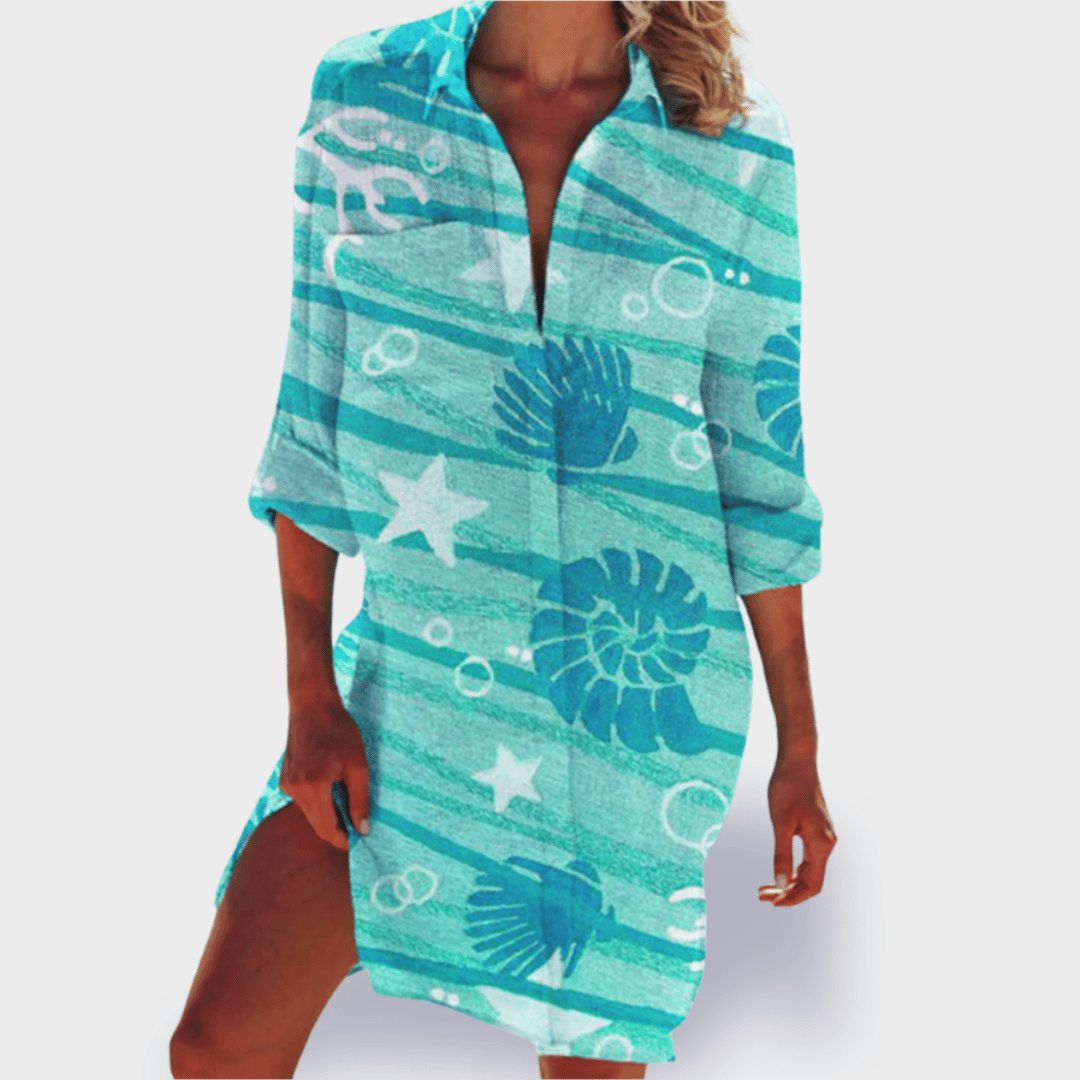 Women's vibrant and colourful summer dress, lightweight & comfortable, suitable for all casual occasions.