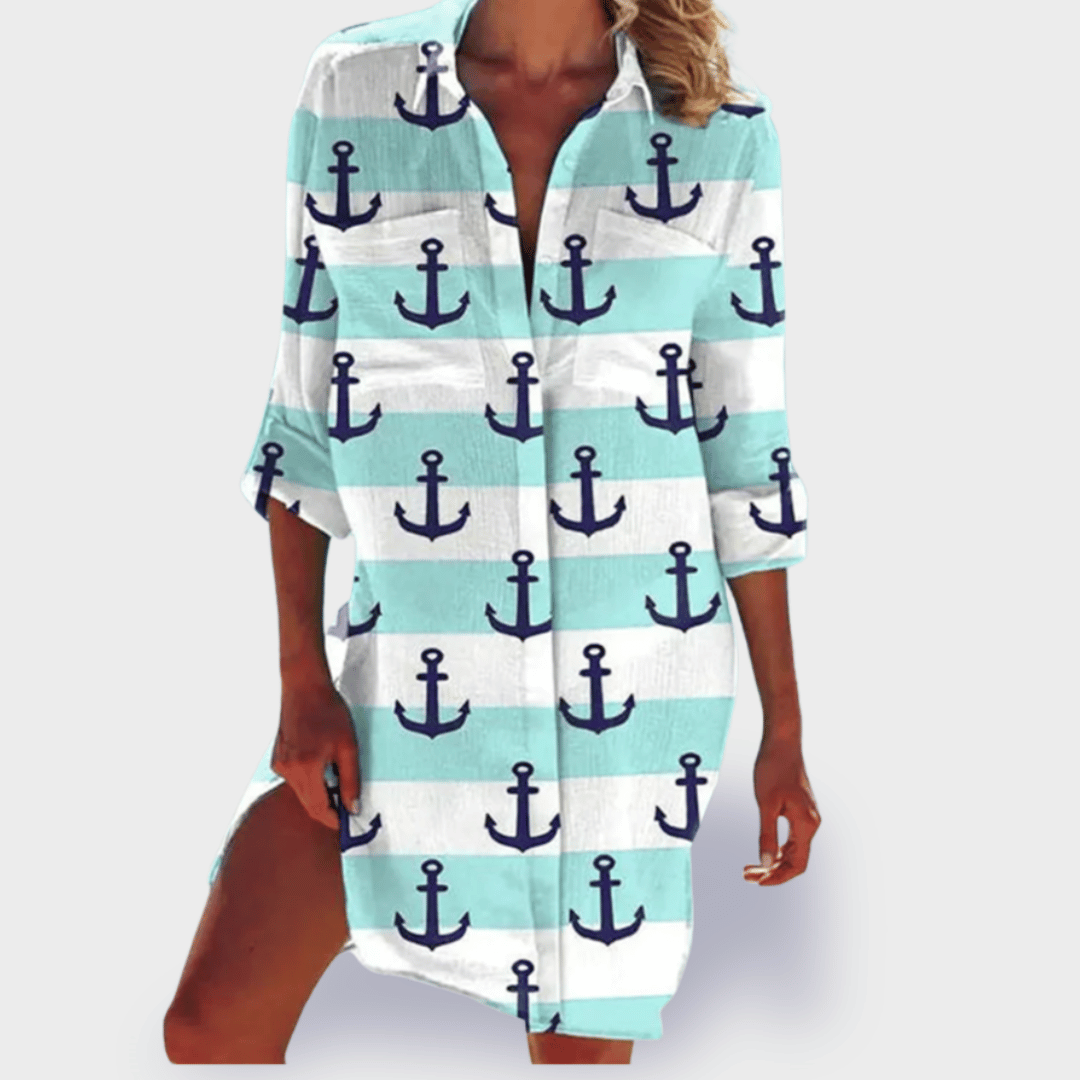 Lightweight women's colourful summer dress, perfect vibrant casual wear for holidays & beach vacations.