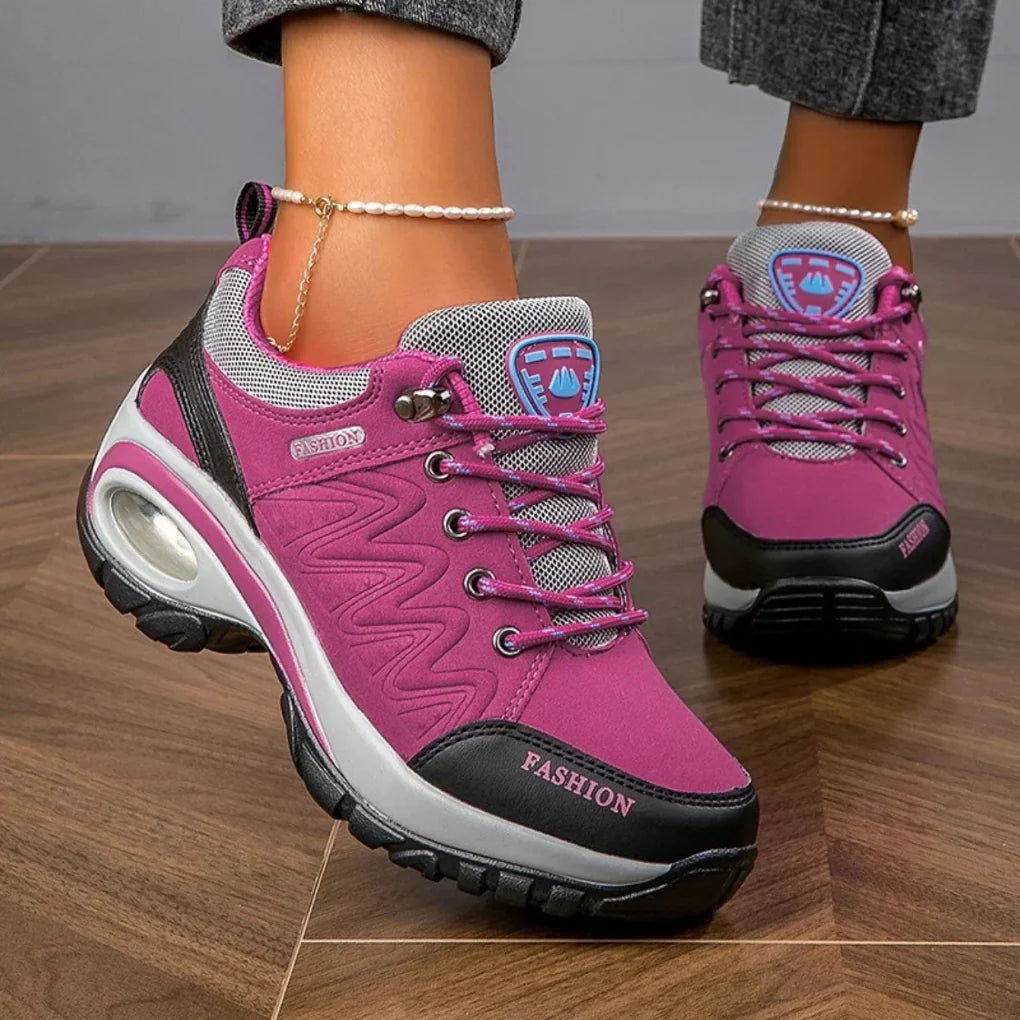 Colorful women's hiking & trail shoes, water-resistant for outdoor adventures. Lightweight, comfortable, and anti-slip.