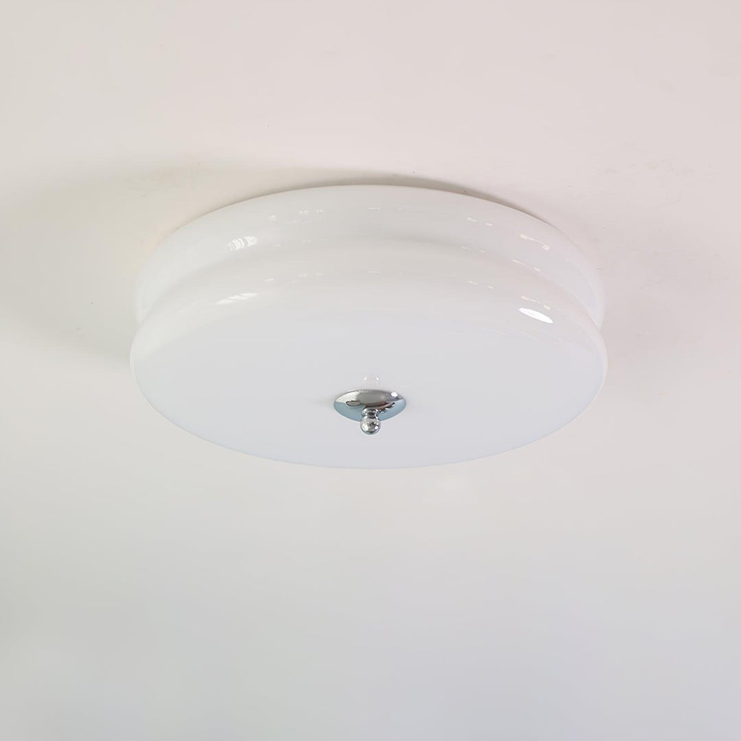 Sophisticated Art Deco fluted glass ceiling light for vintage and modern home decor.