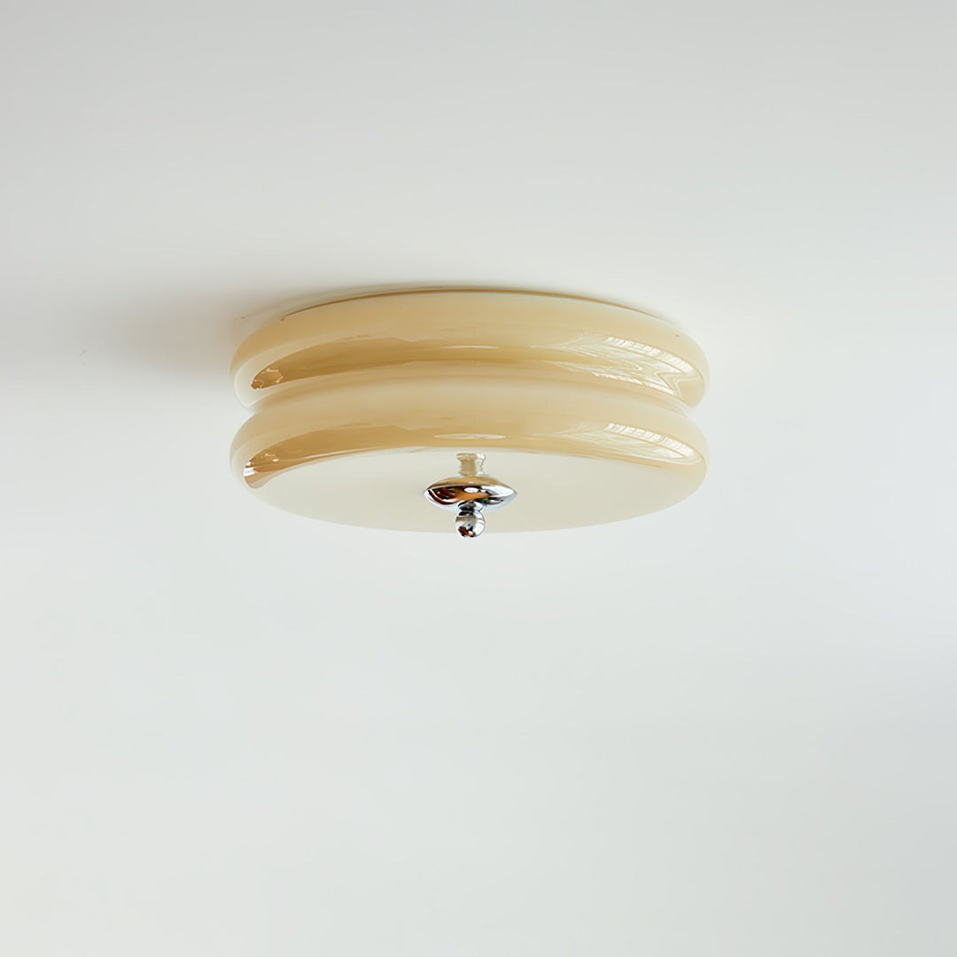 Home decor Art Deco fluted glass ceiling light, a beautiful vintage fixture.