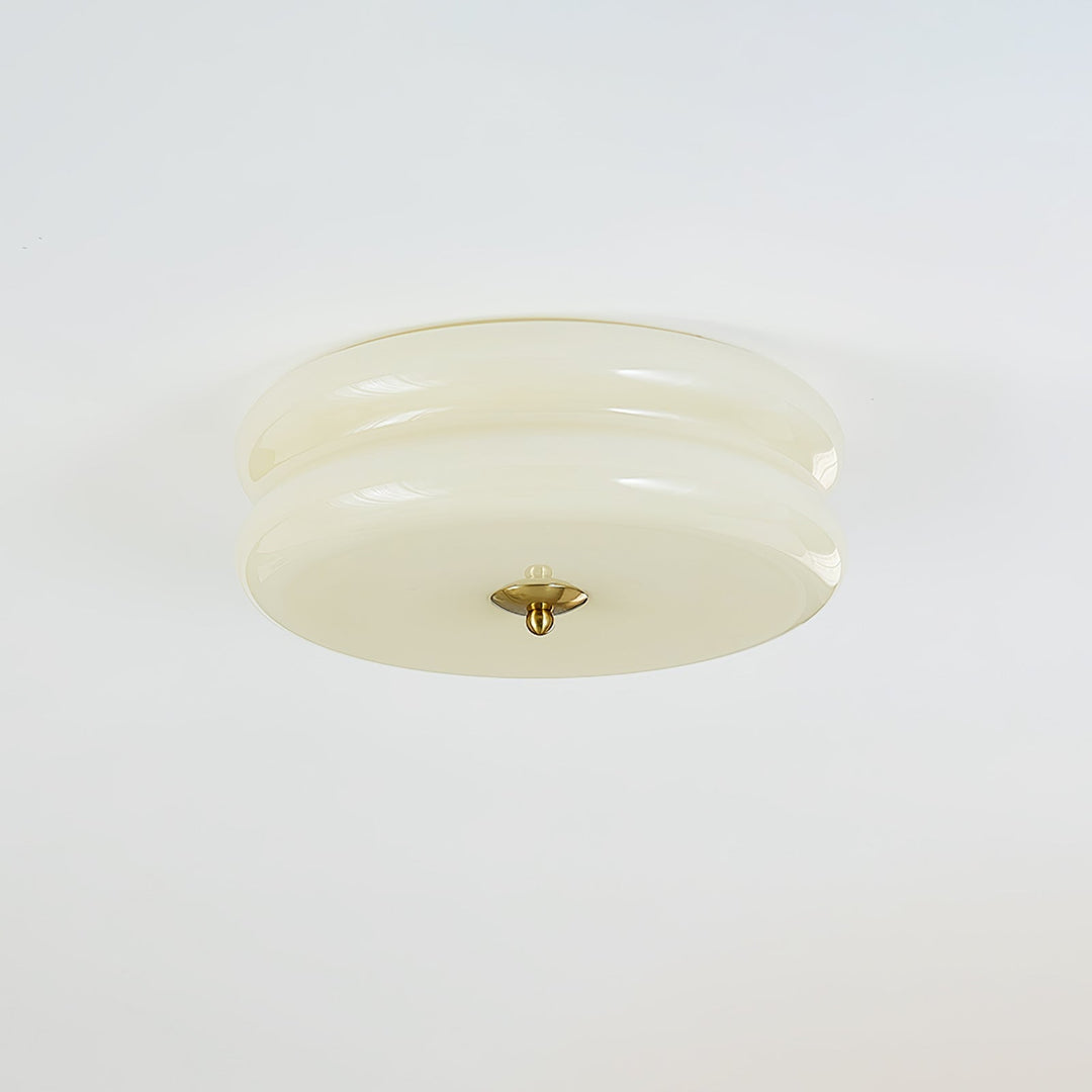 Vintage fluted glass ceiling lamp, a unique Art Deco fixture for classic and modern spaces.