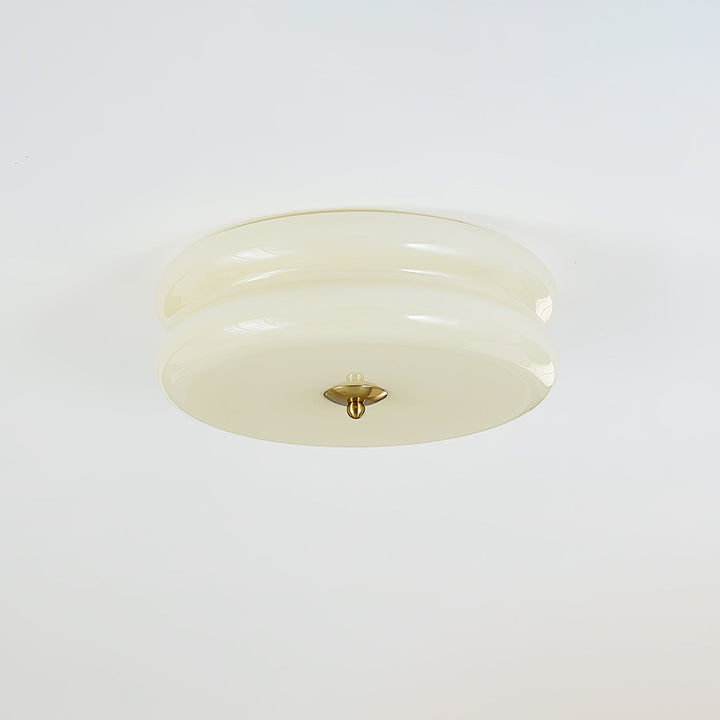 Vintage fluted glass ceiling lamp, a unique Art Deco fixture for classic and modern spaces.