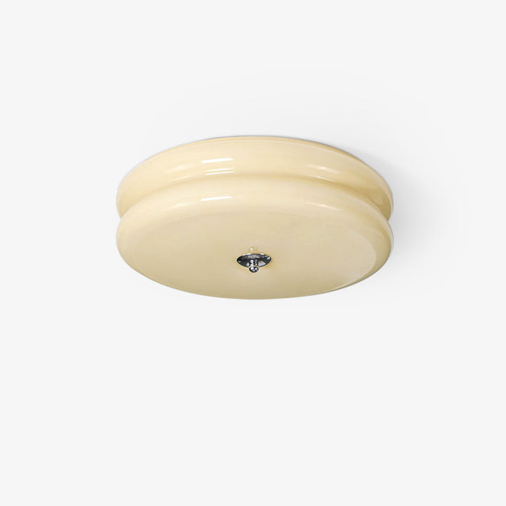 Beautiful fluted glass Art Deco ceiling lamp, a timeless fixture for home decor.