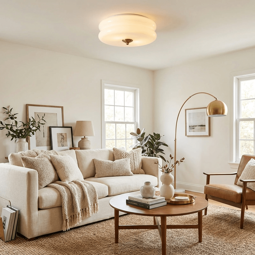 Elegant vintage-style fluted glass ceiling lamp for sophisticated home decor.