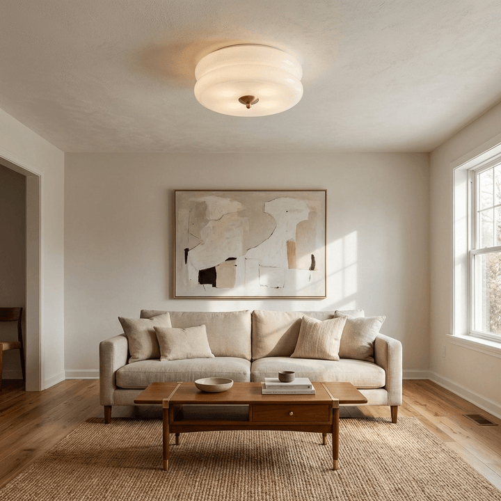 Modern decor Art Deco ceiling lamp, vintage-inspired with elegant fluted glass.