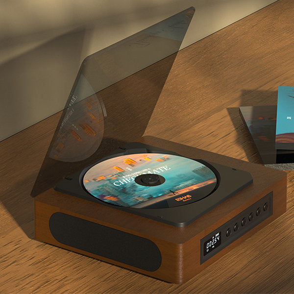 Elegant vintage CD player with integrated Bluetooth for wireless audio streaming, perfect for music lovers.