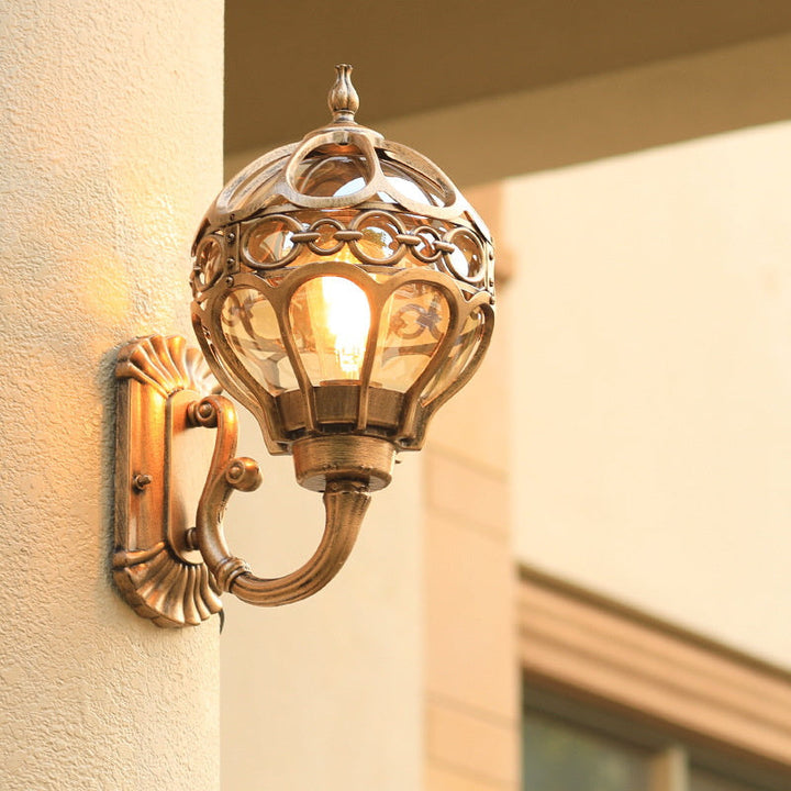 Durable rustic bronze outdoor wall light. Waterproof, rustproof exterior lighting for garden or patio.