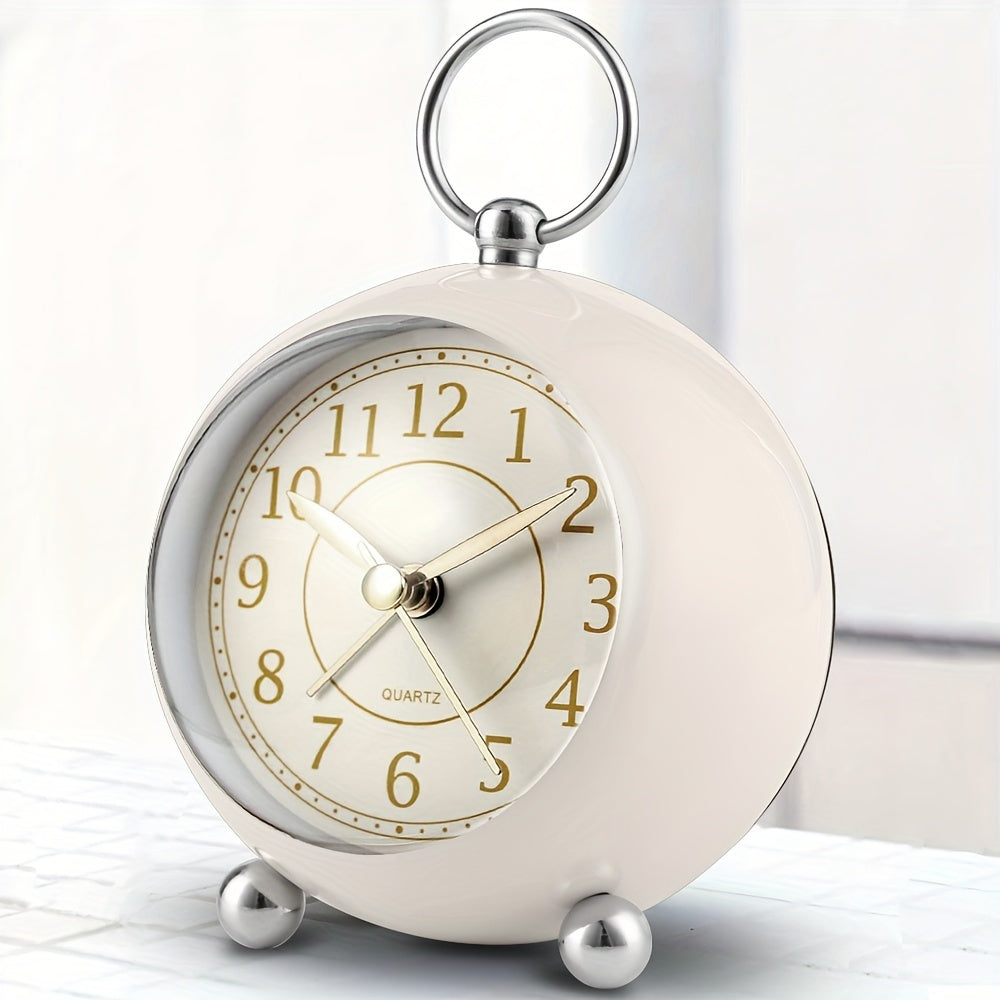 Vintage analogue clock with a subtle night light function, cream color