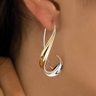Vintage gold color earrings for women, elegant statement jewelry with timeless design.