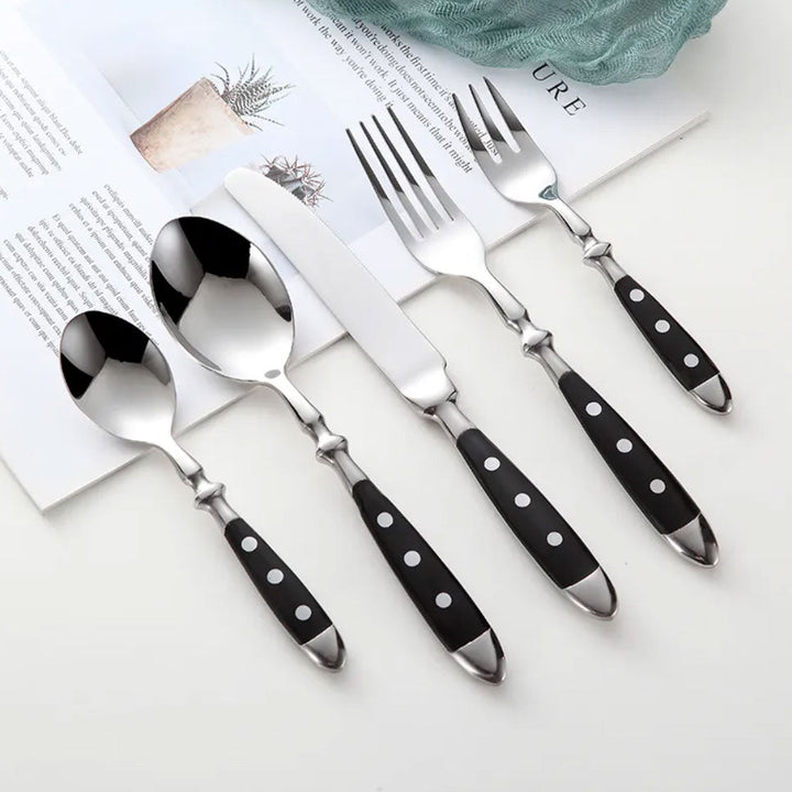 Full vintage stainless steel cutlery set, ideal for formal dining or everyday kitchenware use.