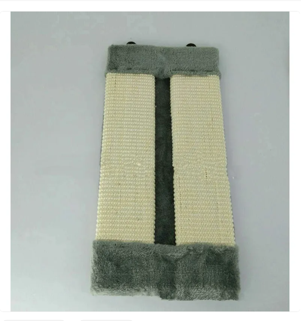 Easy-install wall mount cat scratcher with soft cover. Keeps feline claws healthy & protects furniture.