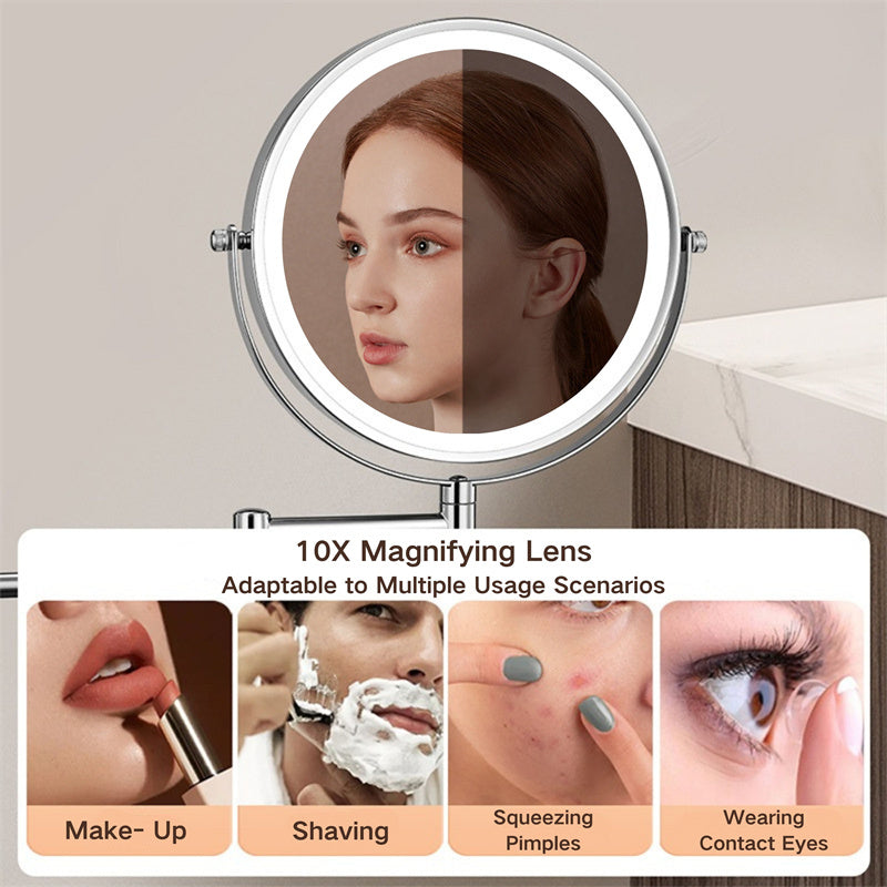 Modern wall mounted LED mirror with touch dimming. Perfect for accurate shaving & beauty routines.