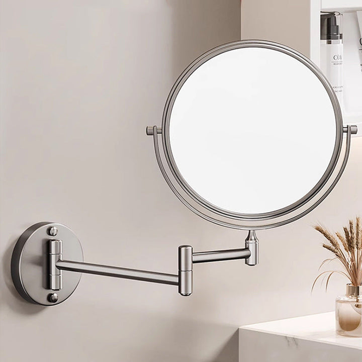 Rechargeable wall mounted LED mirror, cordless & magnifying. Flexible, precise grooming.