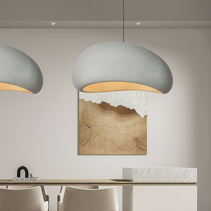 Wasabi pendant light: a chic sculpted dome for elegant hallway decor.