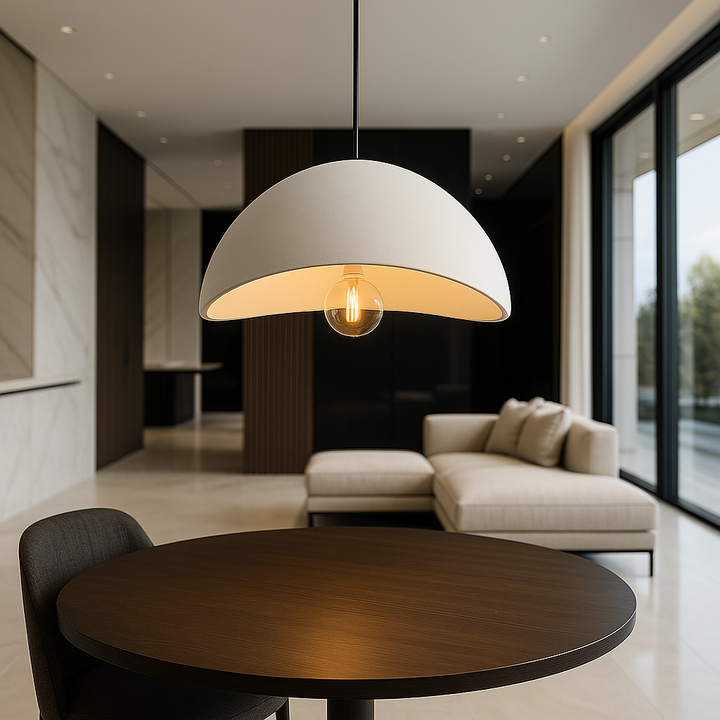 Ambient lighting solution: Wasabi pendant with a contemporary dome shape.