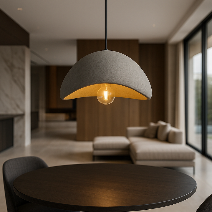 Wasabi sculpted dome pendant light, ideal as a stylish dining room lamp.