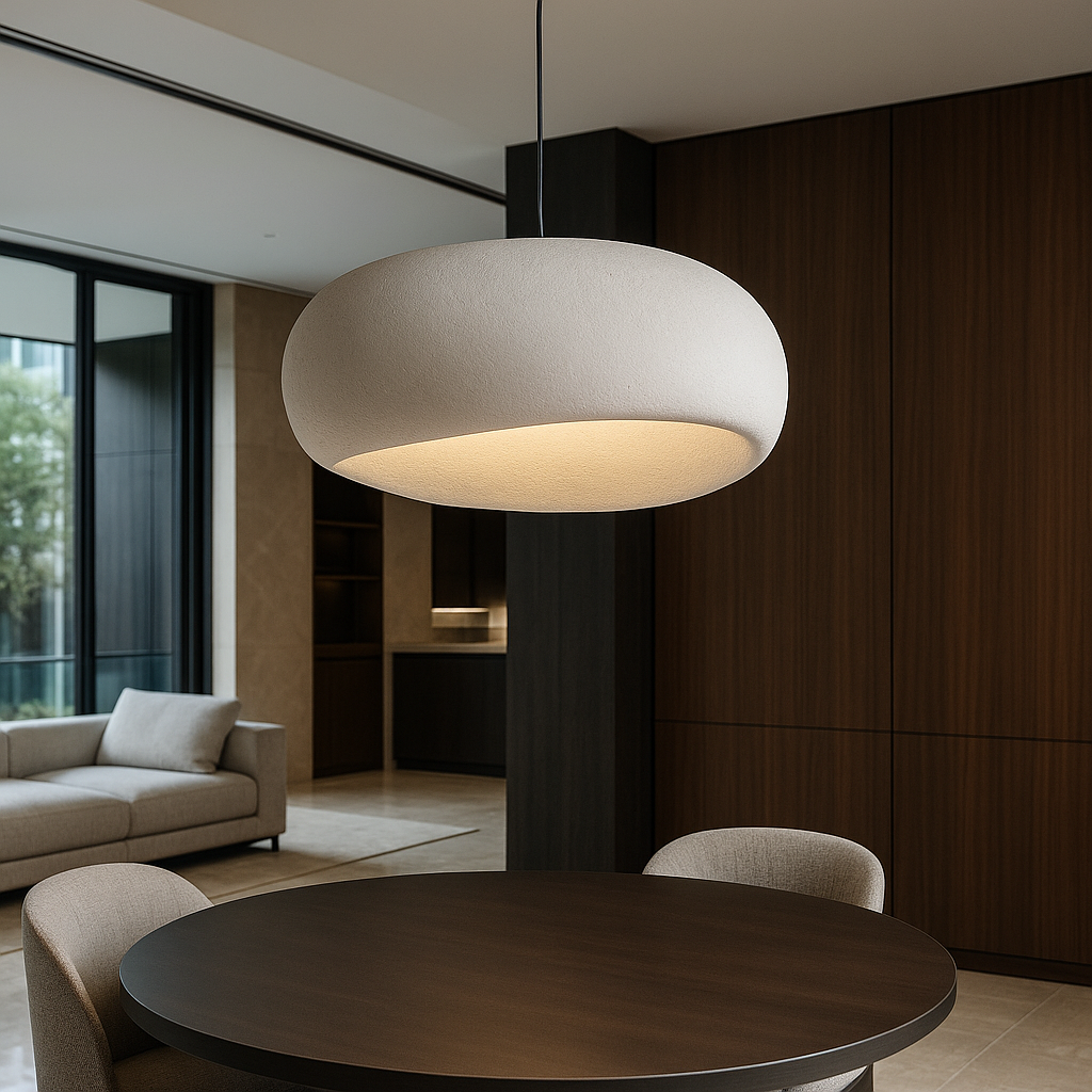 Contemporary Wasabi pendant: adjustable height for modern living room decor.