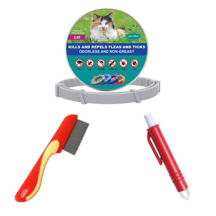 Long-lasting flea collar for dogs and cats providing effective tick protection and promoting pet health.