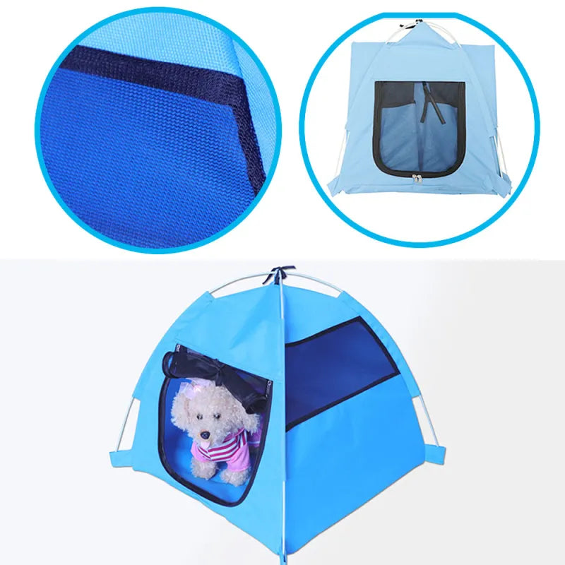Outdoor waterproof pet tent for dogs & cats. Breathable portable shelter, perfect for camping.