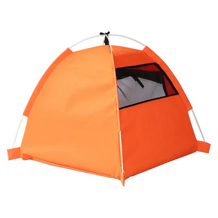 Portable waterproof pet tent, breathable foldable dog & cat shelter. Ideal for travel & outdoor.