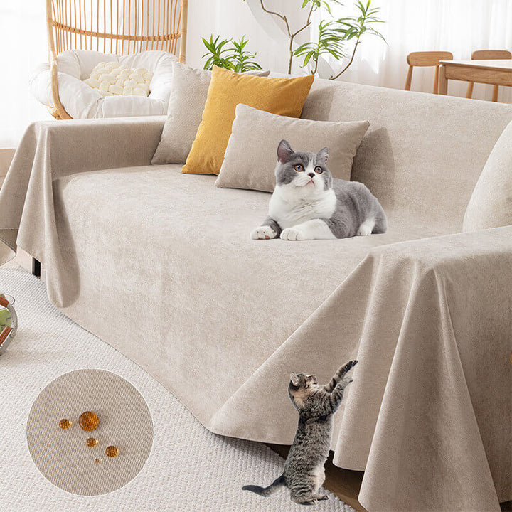 Waterproof non-slip chenille sofa cover throw. Elegant furniture protector for living rooms & pet-friendly homes.