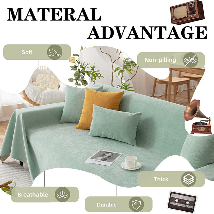 Durable waterproof chenille sofa protector. Non-slip throw for living room furniture, great for pets & busy homes.