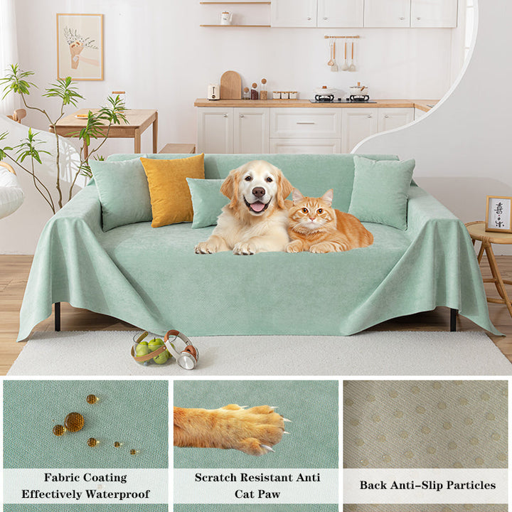 Stylish chenille sofa slipcover, waterproof & non-slip. Modern home decor for living room, all-season furniture throw.