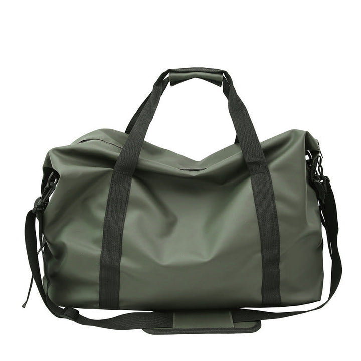 Large capacity waterproof duffel bag, great for gym, travel, or outdoor adventures. Durable unisex utility and sports gear.