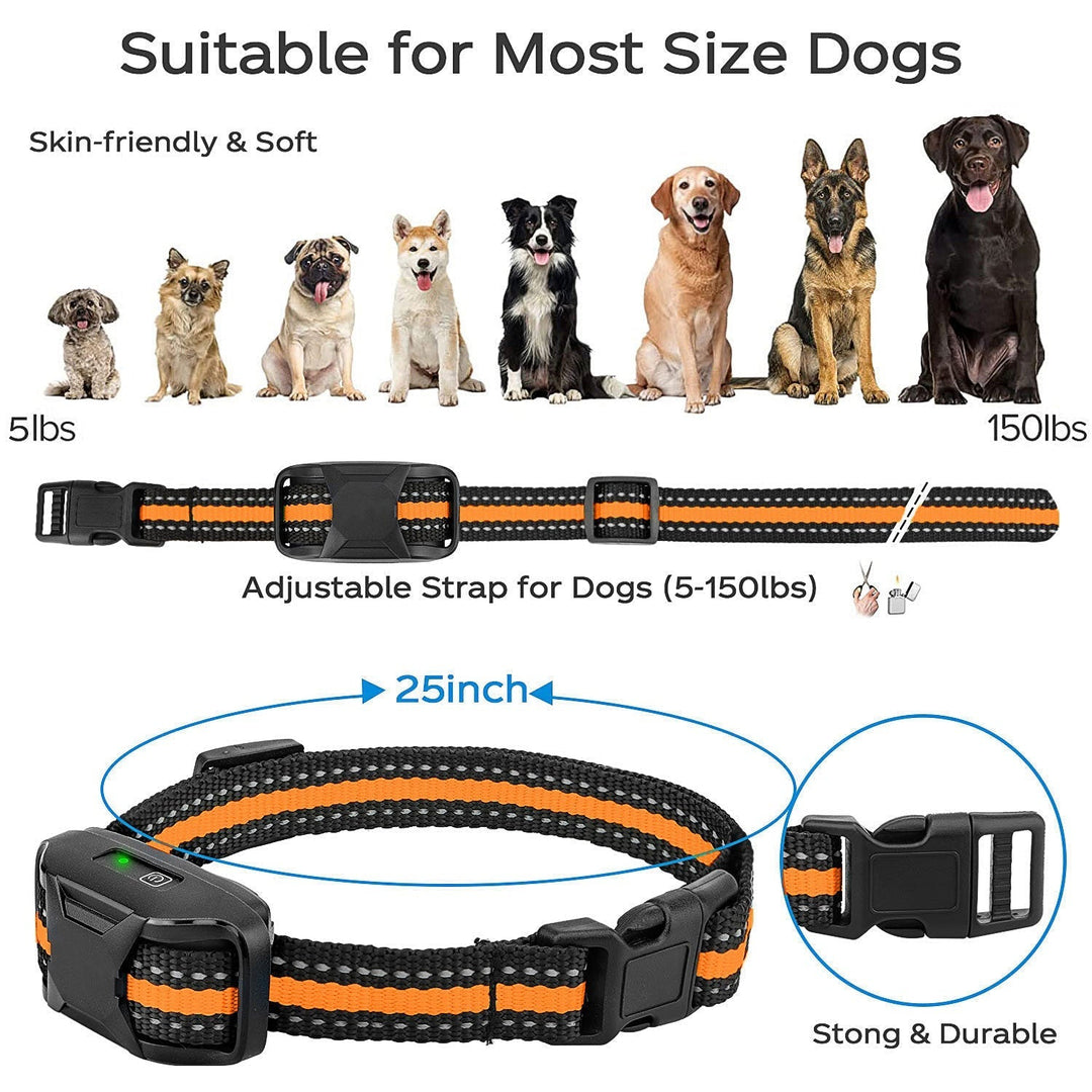 Electric waterproof dog training collar, 3300ft range, for safe and effective pet behavior correction.