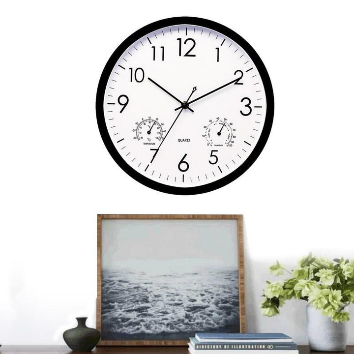 Unisex outdoor garden wall clock & temperature gauge. Weatherproof for patio decor. Durable vintage style.