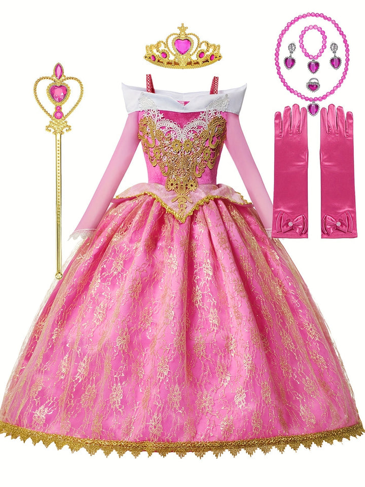 Whimsical pink princess dream costume for girls, perfect for imaginative play and parties.