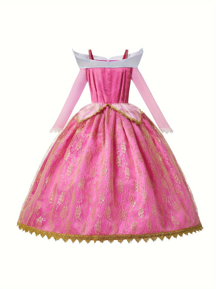 Kids' dream princess costume in a delightful pink shade, great for parties and pretend play.