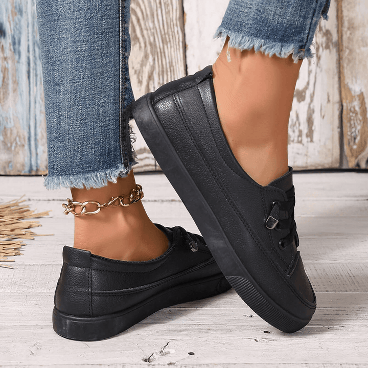 Everyday white lace-up trainers for women, designed for ultimate comfort & support.