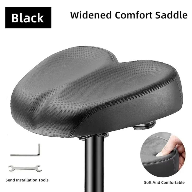 Ergonomic bicycle saddle featuring shock-absorbing technology for a smooth ride.