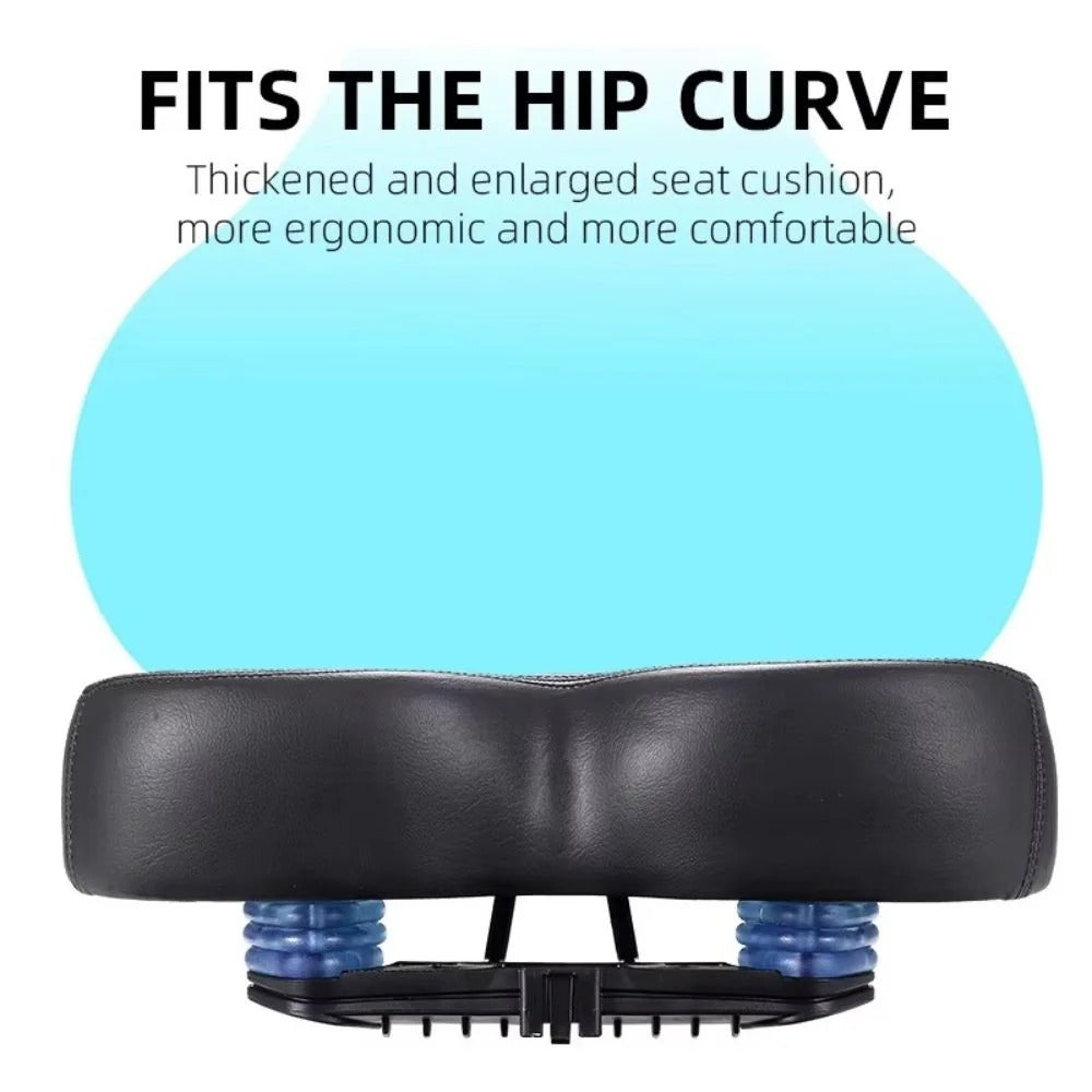Durable and wide comfort bike seat, built for lasting outdoor gear performance.