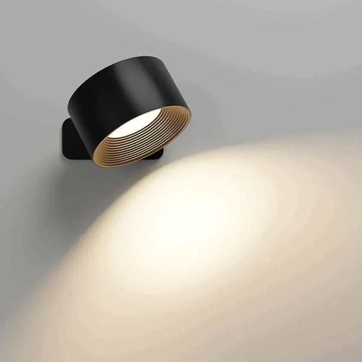 Accent lighting LED wall lamp, rechargeable, wireless, 360° swivel, and simple touch activation.