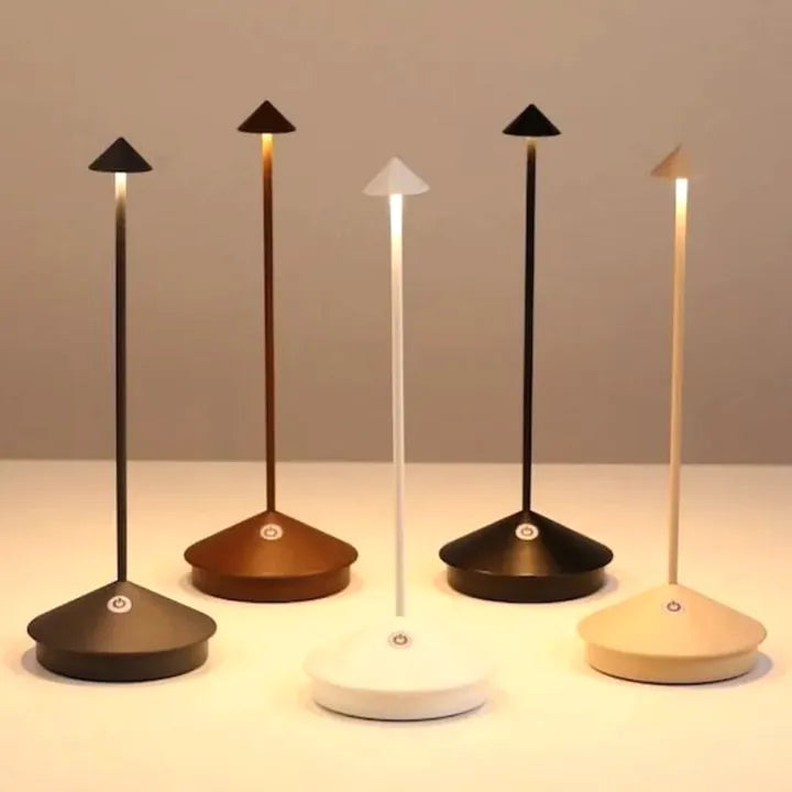 Wireless Dimmable LED Table Lamp for modern indoor & outdoor home decor. Portable & rechargeable ambiance light.